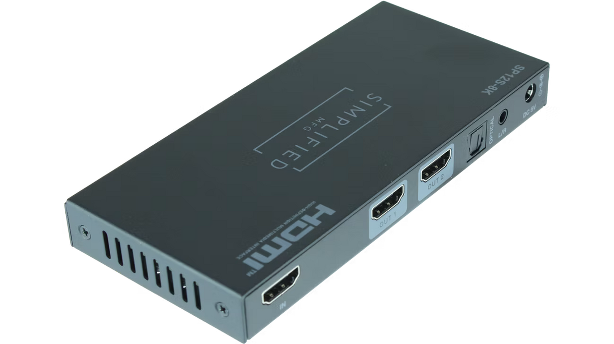 HDMI 2.1 1 to 2 HDMI splitter with scaling and HDR to SDR conversion (SP12S8K)