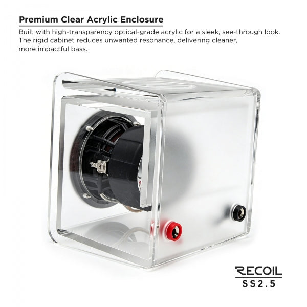 RECOIL 2.5" LOADED ACRYLIC SUBWOOFER ENCLOSURE (SS25)