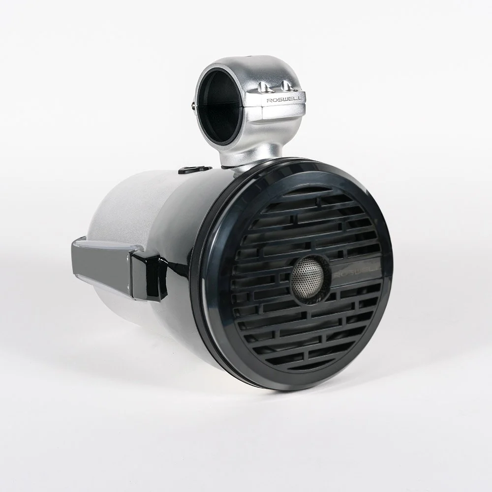 Roswell R1 8" Wakeboard Tower Speakers with Clamps + RGB (Black) (R18TOWERBLACK)