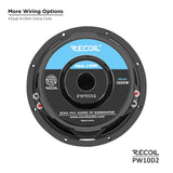 Recoil ECHO PRO SERIES 10" Dual 2 Ohm Subwoofer - 600 Watts RMS Power Handling (PW10D2)
