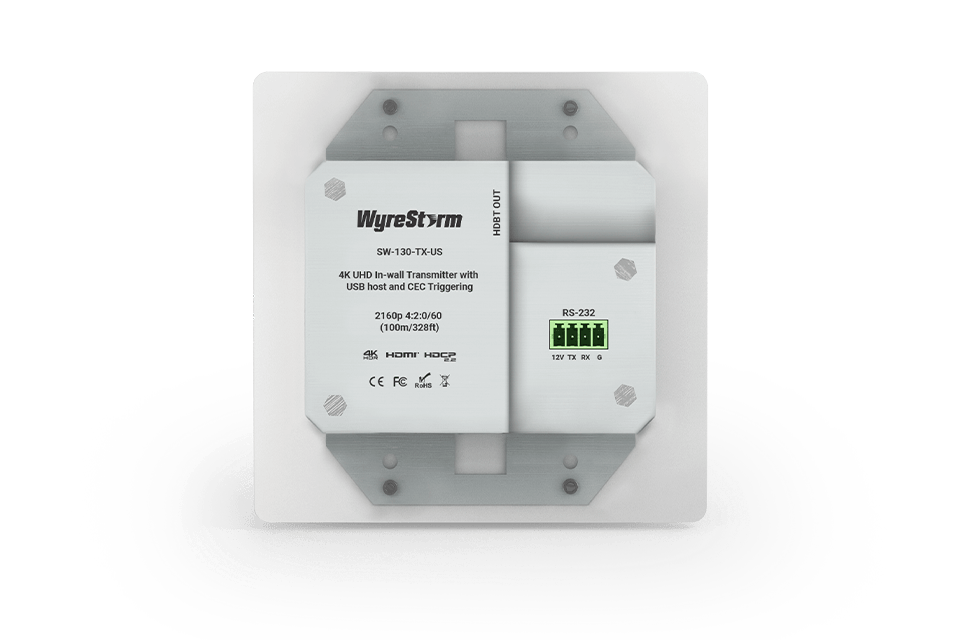 3-Input 4K60Hz 4:2:0 In-wall HDBaseTª Switcher | 2 HDMI + USB-C | CEC  | 2-Gang (4K: 100m/328ft) (SW130TXUS)