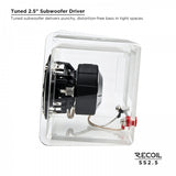 RECOIL 2.5" LOADED ACRYLIC SUBWOOFER ENCLOSURE (SS25)