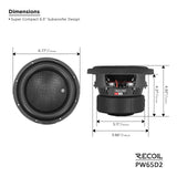 Recoil ECHO PRO SERIES 6.5" Dual 2 Ohm Subwoofer - 200 Watts RMS Power Handling (PW6D2)