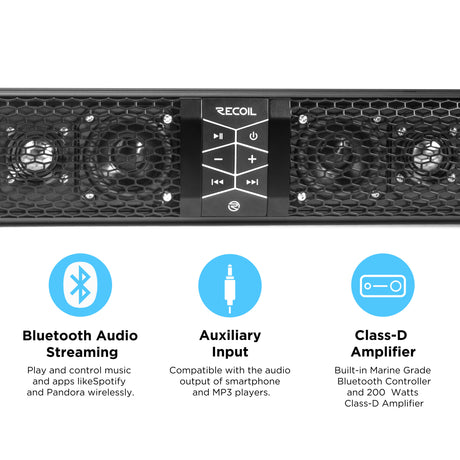 Recoil Bluetooth Amplified 6-Speaker Sound Bar (PSB6)