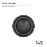 Recoil ECHO PRO SERIES 8" Dual 2 Ohm Subwoofer - 500 Watts RMS Power Handling (PW8D2)
