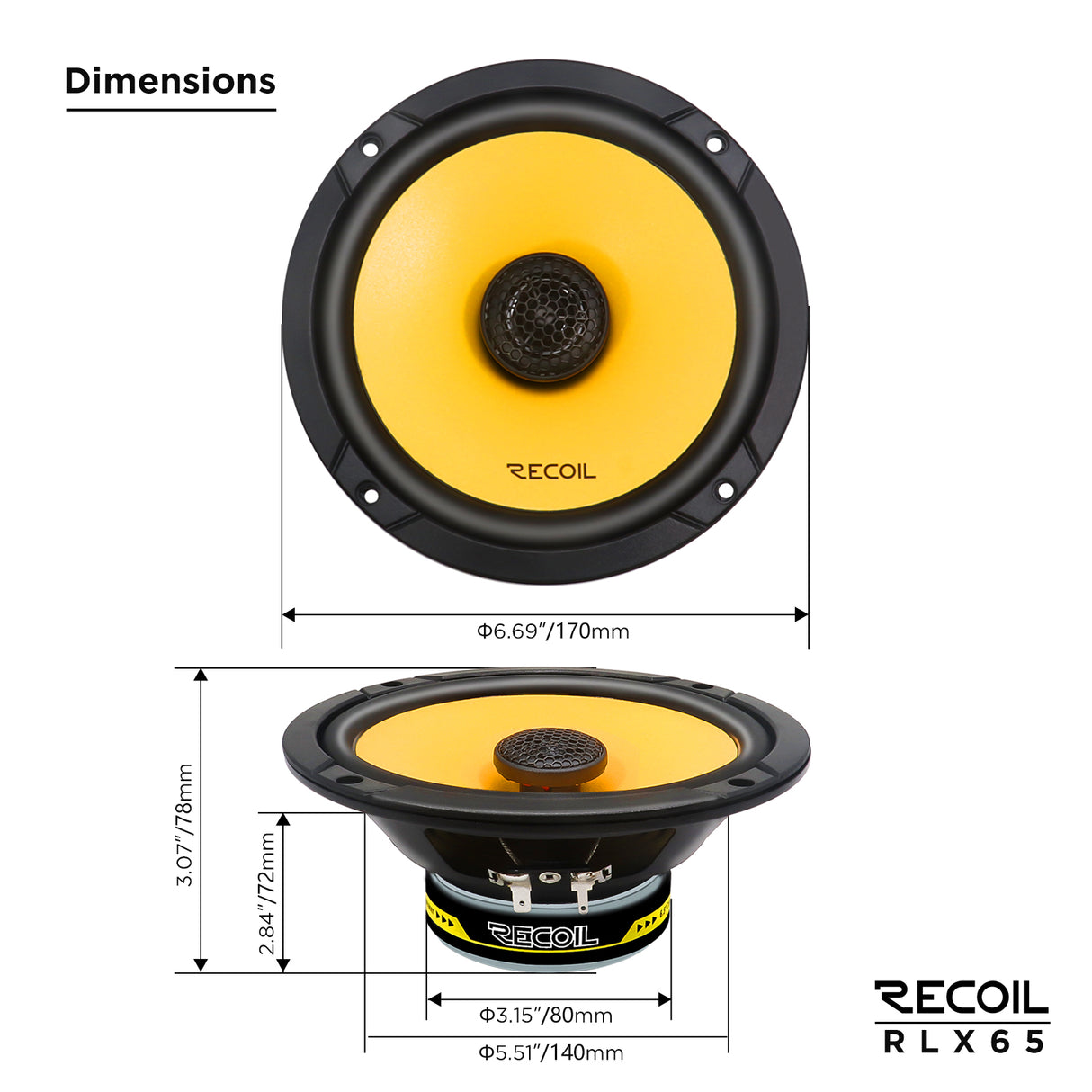 Recoil L3 SERIES 6.5" 2-Way Coaxial Speakers (RLX65)