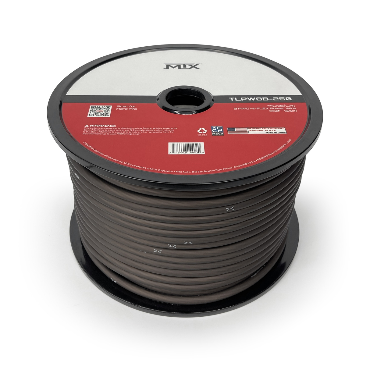 8 Awg Hi-Flex Power Wire 250 Ft - Black (TLPW8B250)