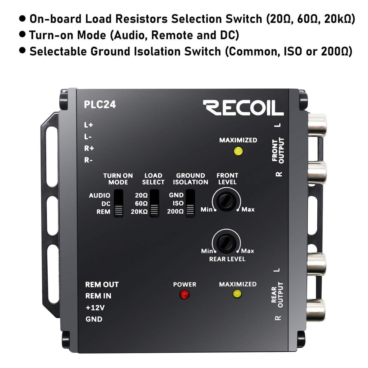 Recoil 3 Channel LOC with 4 Channel RCA Outputs (up to 20V Input Handling) (PLC24)