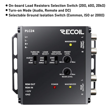 Recoil 3 Channel LOC with 4 Channel RCA Outputs (up to 20V Input Handling) (PLC24)