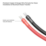 RECOIL Wire Ferrules 8 AWG - 20 Pack (10 Red, 10 Black) (WF820)