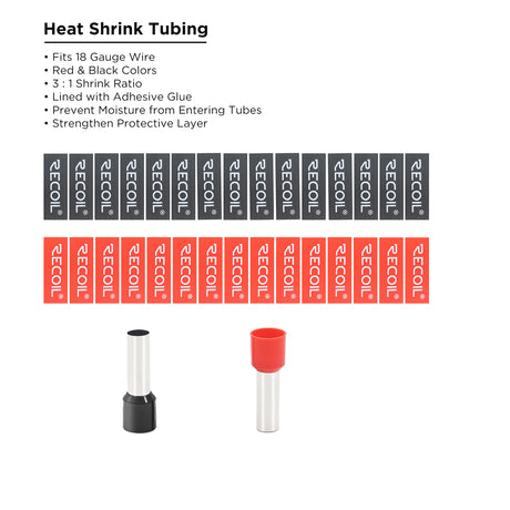 RECOIL Wire Ferrules 16 AWG - 60 Pack (30 Red, 30 Black) (WF1660)