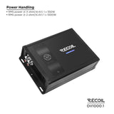 Recoil DII SERIES Mono Block Amplifier 1,000 Watts RMS x 1 @ 2 Ohms (DII10001)
