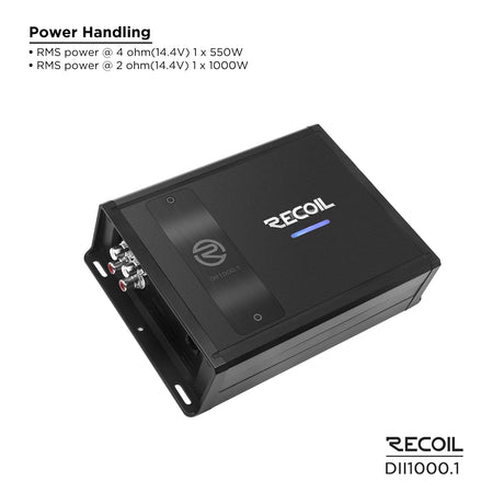Recoil DII SERIES Mono Block Amplifier 1,000 Watts RMS x 1 @ 2 Ohms (DII10001)