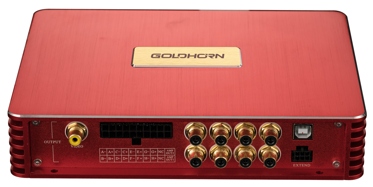 Goldhorn 8 Channel Amplifier with 16 Channel DSP Processor - 50 Watts x 8 RMS Power @ 4 Ohms (P2DSPAPRO)