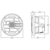Roswell R77 7.7" Marine Coaxial Speakers with RGB - Black (R77)