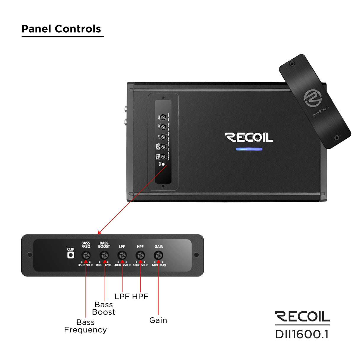 Recoil DII SERIES Mono Block Amplifier 1,600 Watts RMS x 1 @ 2 Ohms (DII16001)