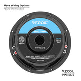 Recoil ECHO PRO SERIES 15" Dual 2 Ohm Subwoofer - 800 Watts RMS Power Handling (PW15D2)