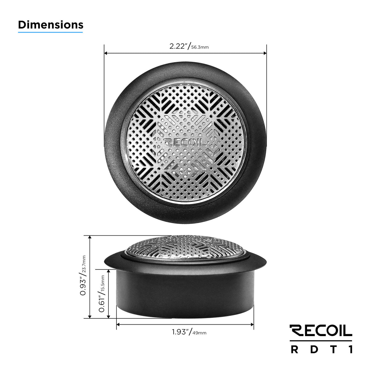 Recoil ECHO PRO SERIES RDT 1" Ceramic Dome Tweeter (sold as pair) (RDT1)