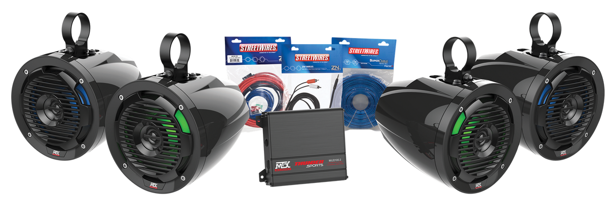 Universal Utv Kit Ð 1 Amp, 4 Pods, With Aux In (UNI2AUX)