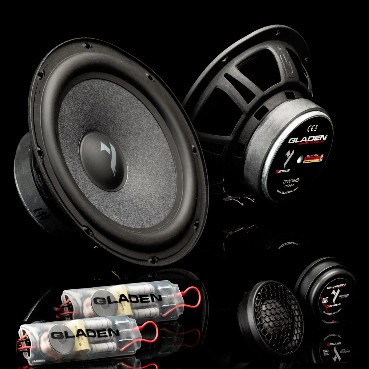 GLADEN GAMMA 6.5" Component Speakers - 3 Ohm Imedance (sold as a SET) (GAMMA1652)
