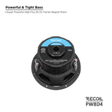 Recoil ECHO PRO SERIES 8" Dual 4 Ohm Subwoofer - 500 Watts RMS Power Handling (PW8D4)