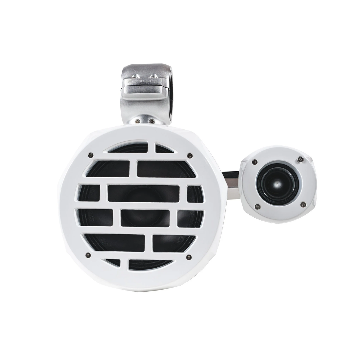 Roswell R1 PRO Wakeboard Tower Speakers with Clamps + RGB (White) (R1PROTOWERWHITE)