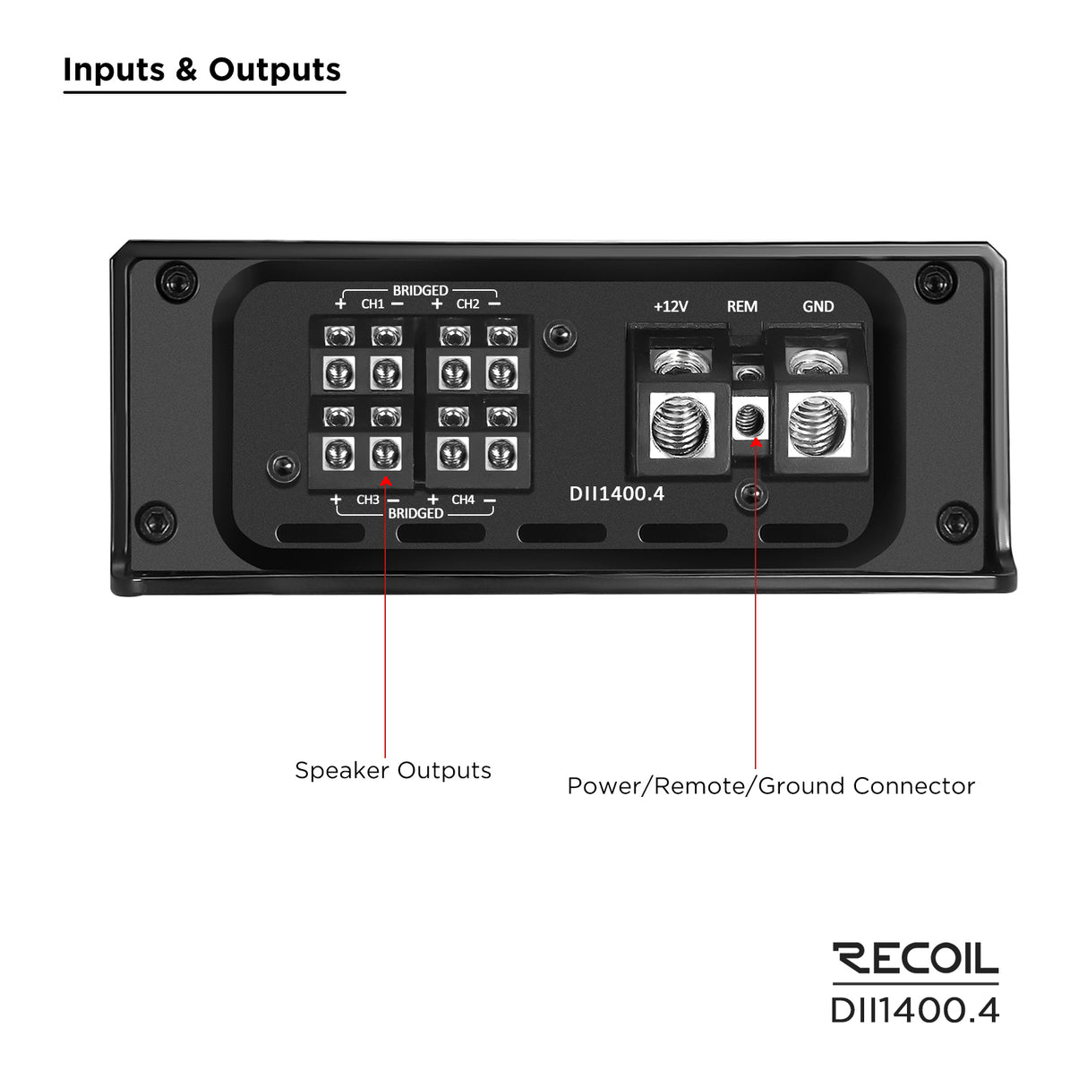 Recoil DII SERIES 4-Channel Amplifier 200 Watts x 4 RMS @ 4 Ohms (DII14004)