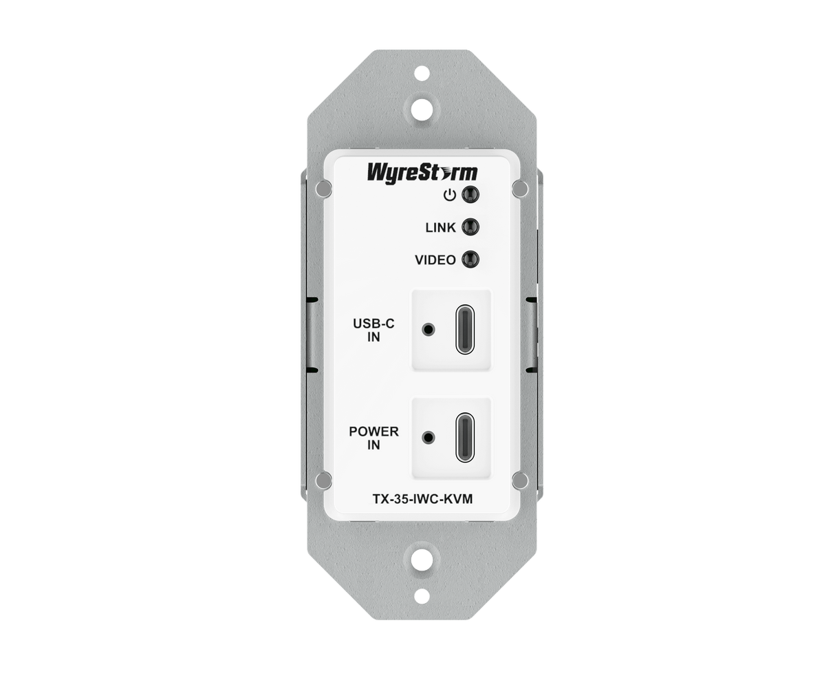 4K60Hz 4:2:0  USB C Single Gang In-Wall HDBT 2.0 Transmitter | DP Alt Mode (4-Lane) | HDCP 2.2 | 35m 4K 60 4:2:0 | PoH | RS232 | USB 2.0 (TX35IWCKVM)
