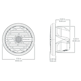 Roswell R1 SERIES 7.7" Marine Coaxial Speakers with RGB - Black (R177BLACK)