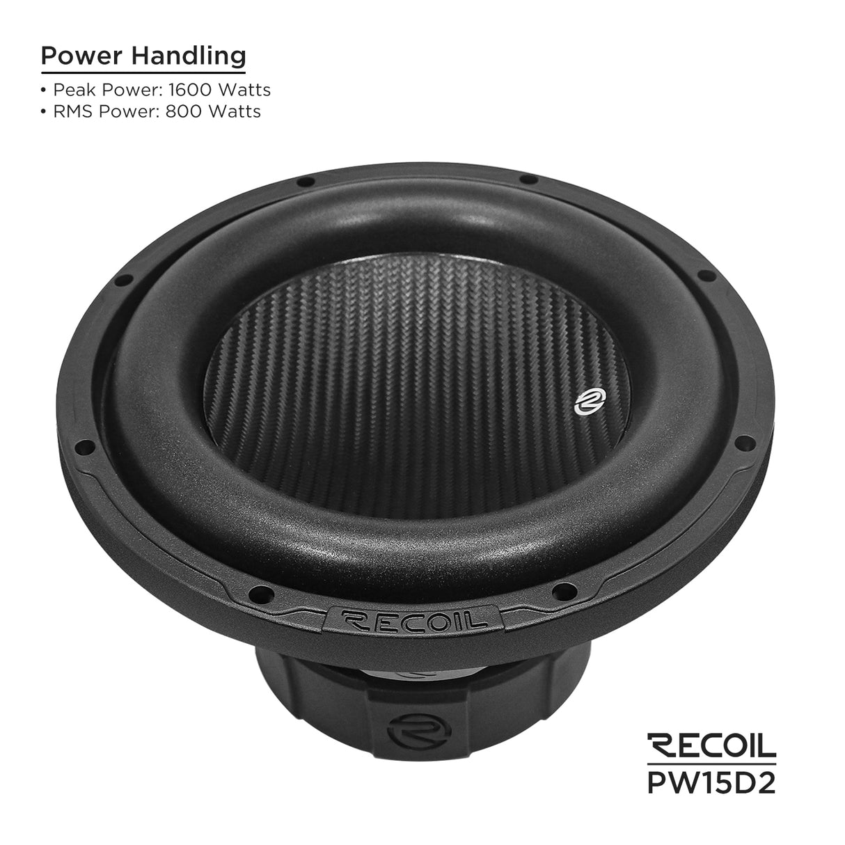 Recoil ECHO PRO SERIES 15" Dual 2 Ohm Subwoofer - 800 Watts RMS Power Handling (PW15D2)