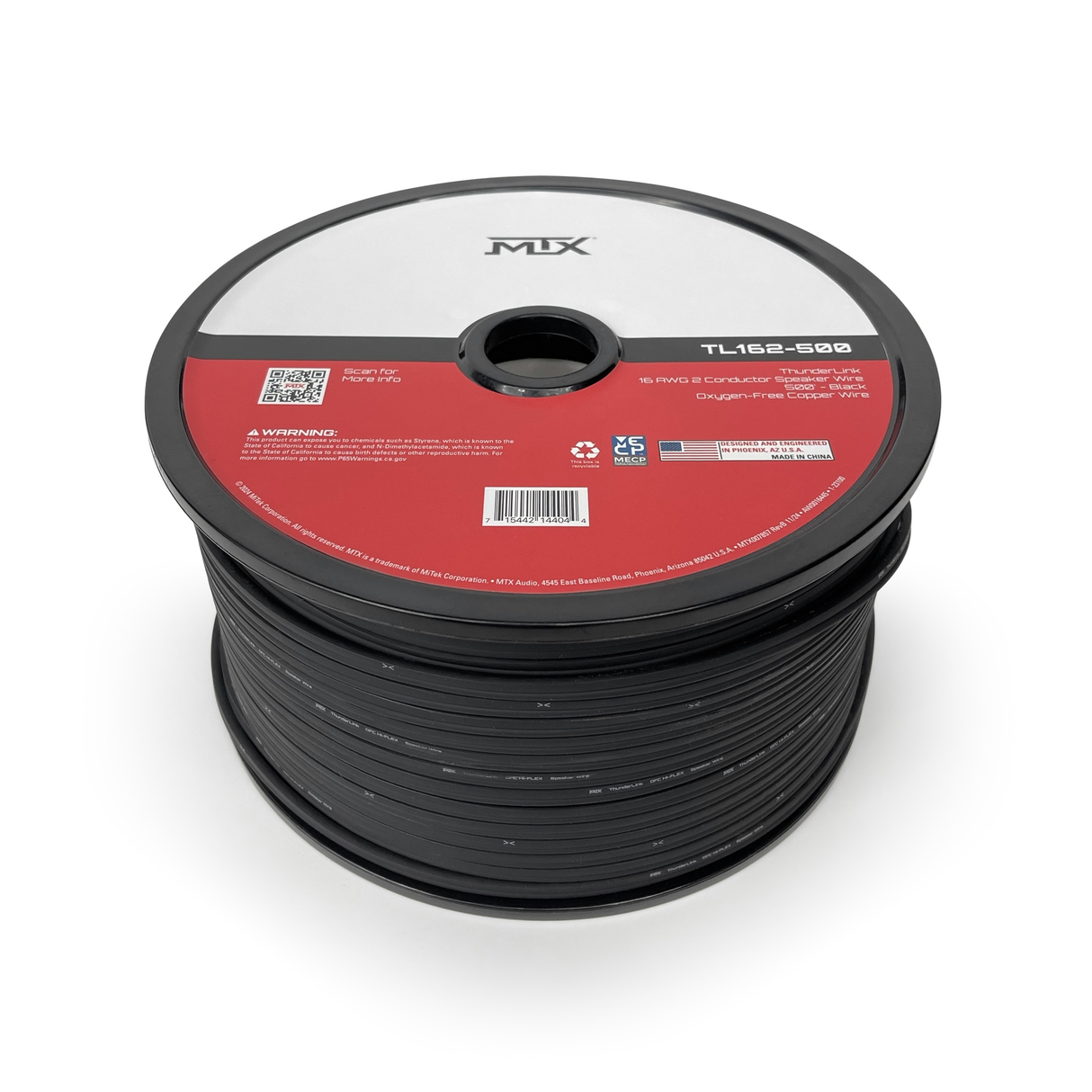 16 Awg 2 Conductor Speaker Wire 500 Ft - Black (TL162500)