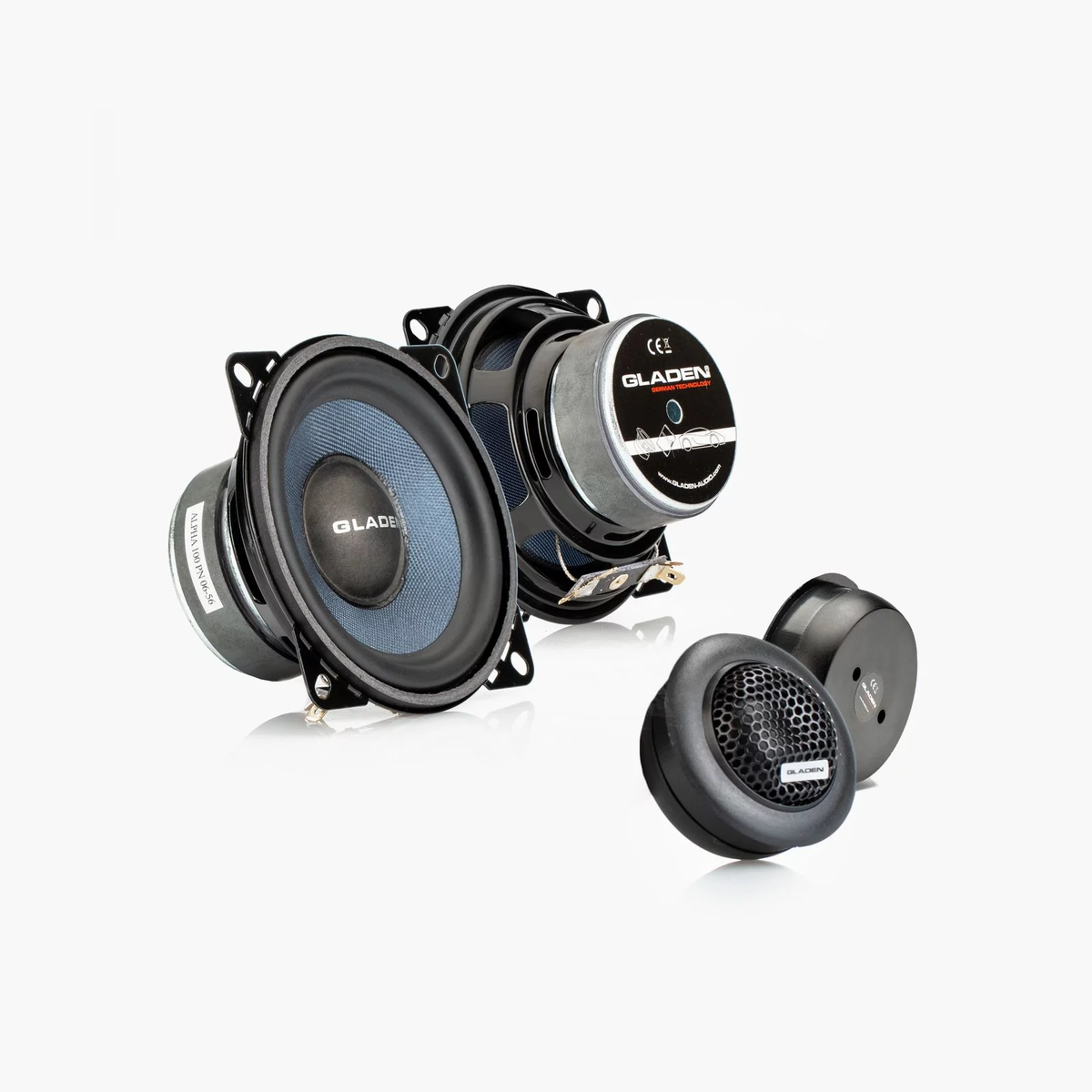 GLADEN ALPHA 4" Component Speaker Kit (sold as a SET) (ALPHA100)