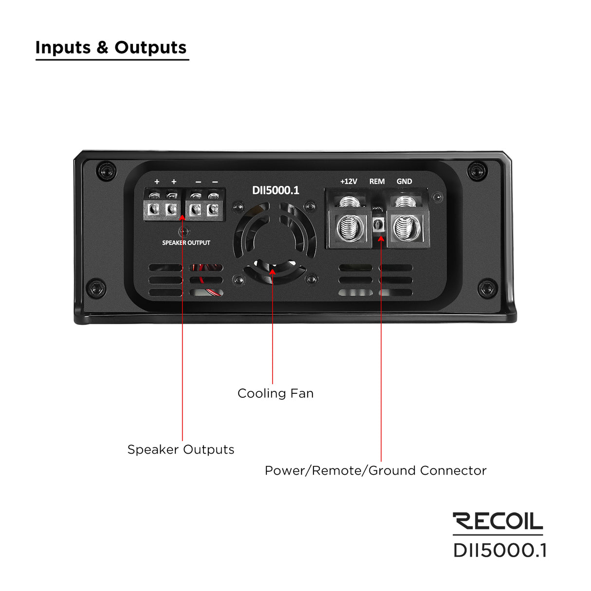 Recoil DII SERIES Mono Block Amplifier 5,200 Watts RMS x 1 @  Ohm (DII50001)