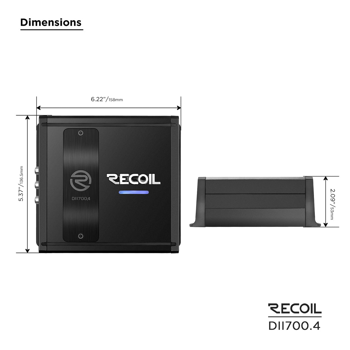 Recoil DII SERIES 4-Channel Amplifier 110 Watts x 4 RMS @ 4 Ohms (DII7004)