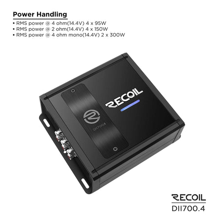 Recoil DII SERIES 4-Channel Amplifier 110 Watts x 4 RMS @ 4 Ohms (DII7004)