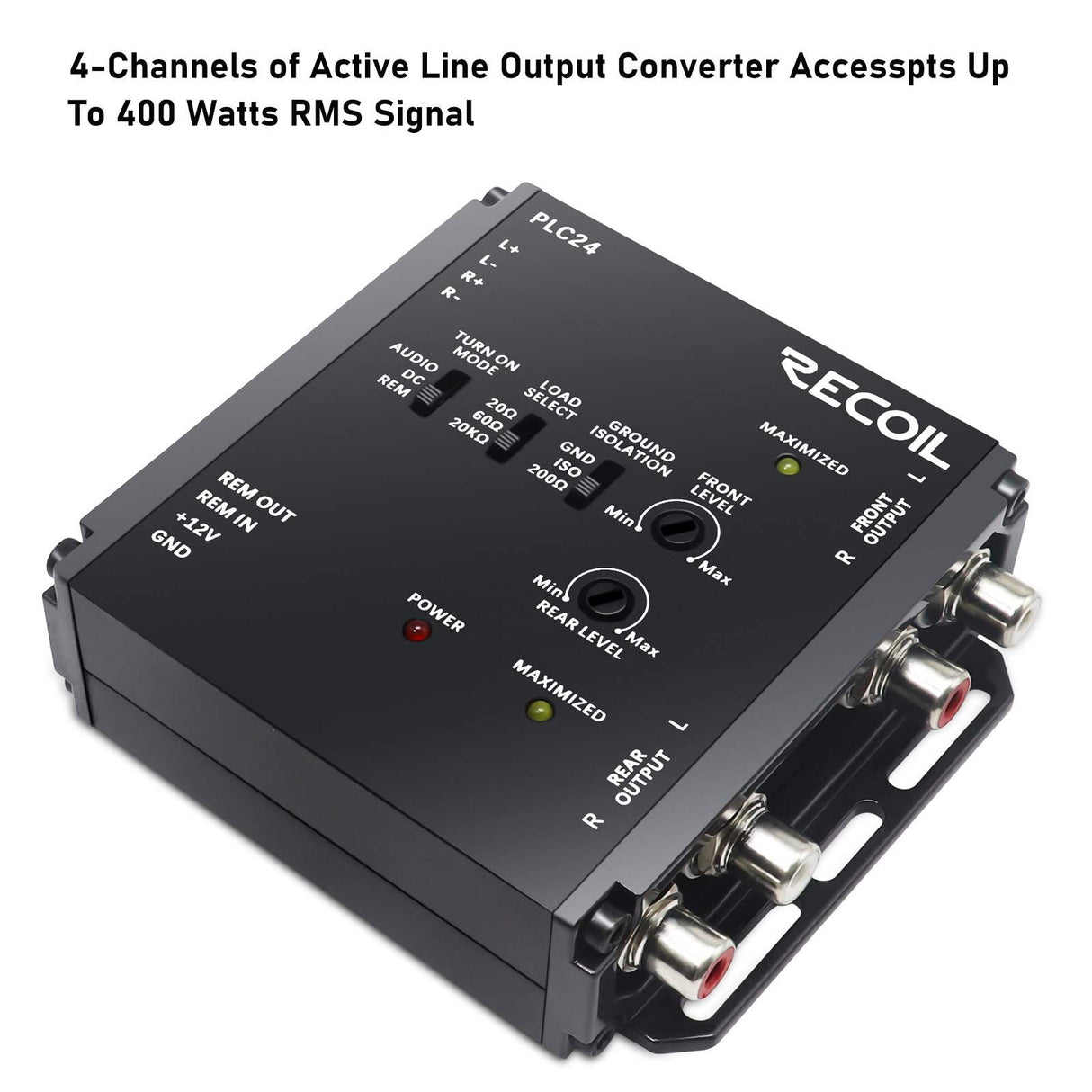 Recoil 3 Channel LOC with 4 Channel RCA Outputs (up to 20V Input Handling) (PLC24)
