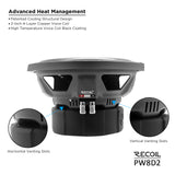 Recoil ECHO PRO SERIES 8" Dual 2 Ohm Subwoofer - 500 Watts RMS Power Handling (PW8D2)