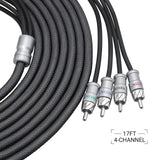 RECOIL ECHO MAX SERIES 4-Channel 17 FT RCA Cable (XI417)