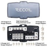 RECOIL 4 Position Combination Power / Ground Distribution Block - 1/0 AWG inputs / 4 AWG Power & Ground Outputs (MPG4)